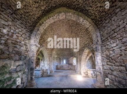 Frankreich, Cantal, Feydit (in der Nähe von Issoire), Regionaler Naturpark der Vulkane der Auvergne, Hamlet, Chastres Chanet Kapelle (1100 m) Stockfoto