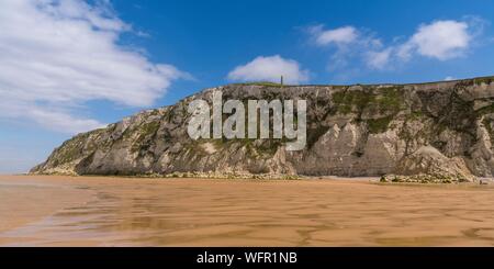 Frankreich, Pas de Calais, Côte d'Opale, tolle Seite der beiden Caps, Escalles, Cap Blanc Nez und den Strand von Escalles und die Klippen von Cap Blanc Nez Stockfoto