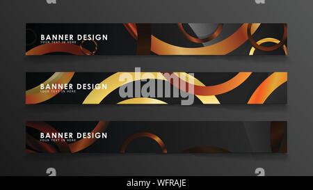 Stellen sie abstrakt Vector banner Hintergründe mit Holz Farbkombination Kreise Stock Vektor