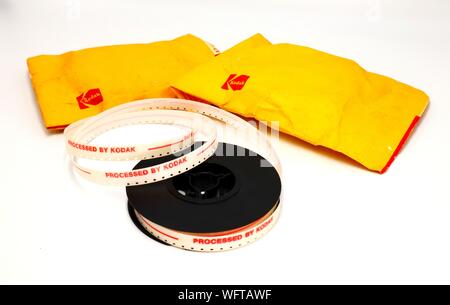 Jahrgang 1970 s KODAK Super 8-mm-Film von Kodak verarbeitet Stockfoto