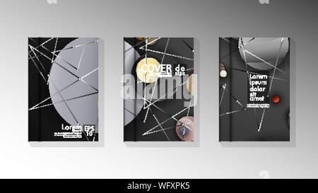 Abstract Book Cover Design mit einem Galaxy Hintergrund. vector Abbildung im EPS 10. Stock Vektor