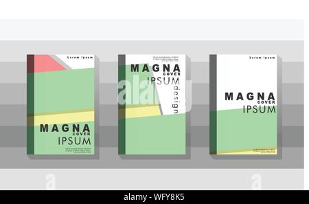 Abdeckung buch Konzept abstrakten geometrischen Hintergrund mit einer Kombination aus Farben und Formen Stock Vektor