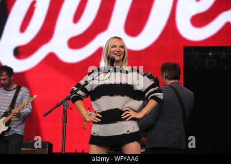 Knebworth, Herfordshire, UK. 31 August, 2019. Jo whiley an der zweiten Cool Britannia Festival auf dem Gelände des Knebworth House. Stockfoto