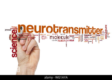 Neurotransmitter Wort cloud Konzept Stockfoto