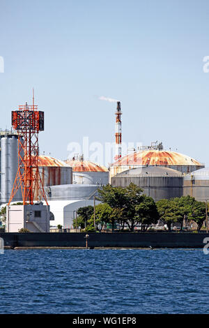 Seaside Industriegebiet in Kawasaki City, Japan Stockfoto