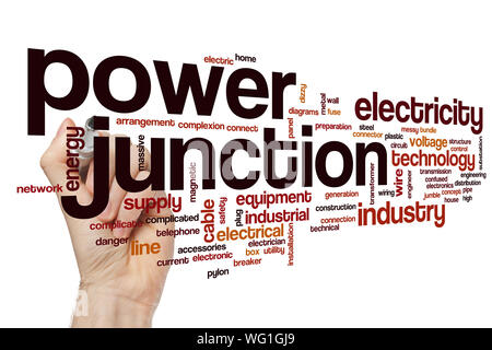 Power junction Wort cloud Konzept Stockfoto