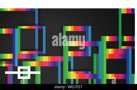 Vektor modernen abstrakten Quadrate Hintergründe. Mit einem Schwarzen und Regenbogen Farbverlauf. Eps 10 Vorlage Stock Vektor