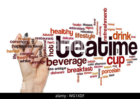 Teatime Wort cloud Konzept Stockfoto