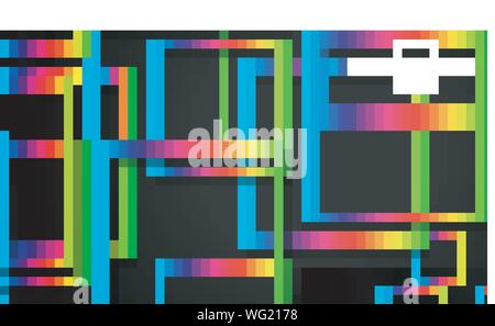 Vektor modernen abstrakten Quadrate Hintergründe. Mit einem Schwarzen und Regenbogen Farbverlauf. Eps 10 Vorlage Stock Vektor