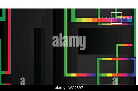 Vektor modernen abstrakten Quadrate Hintergründe. Mit einem Schwarzen und Regenbogen Farbverlauf. Eps 10 Vorlage Stock Vektor