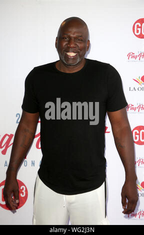 Long Beach, USA 31 Aug, 2019. Olden Polynice, 2019 LA Ping Pong Open Celebrity Invitational Turnier am Long Beach Convention Center in Long Beach, Kalifornien am 31. August 2019. Credit: Faye Sadou/Medien Punch/Alamy leben Nachrichten Stockfoto