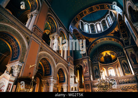 Athen, Griechenland - August 5, 2019: Metropolitan Kathedrale von Athen Stockfoto