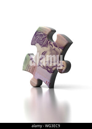 Einzelnen kolumbianischen Pesos Puzzle (auf weißem Hintergrund) Stockfoto