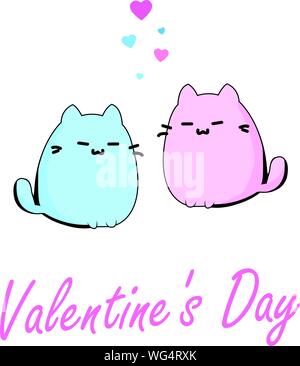 Süße Katzen in der Liebe. Vector Illustration Stock Vektor
