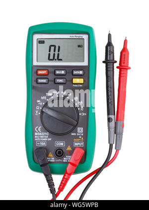 Digital-Multimeter isoliert auf weißem Hintergrund Stockfoto