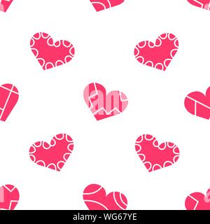 Valentinstag nahtlose Muster mit dekorativen gebrochene Herzen. Vector Illustration. EPS 10. Stock Vektor