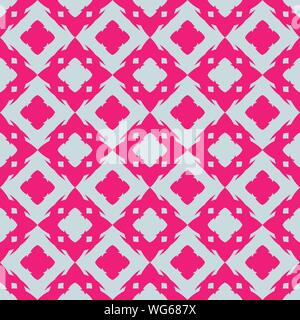 Nahtlose Muster mit bestellt Anordnung der abstrakten geometrischen Formen. Bild von Rosa Formen auf silbernem Hintergrund. Vector EPS 10. Stock Vektor