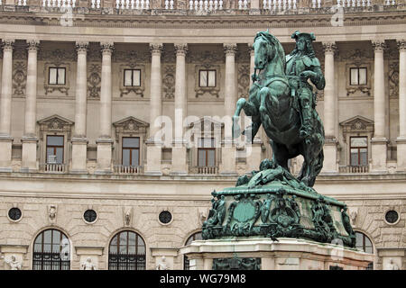 Statue von Prinz Eugen Hofburg Heldenplatz Wien Österreich Stockfoto