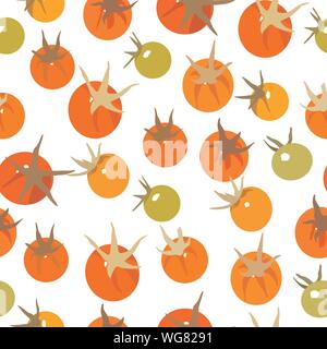 Bunte Tomaten Vektor nahtlose Muster Stock Vektor