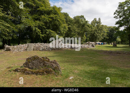 Clava Cairns (Bronzezeit runden Kammer grab Cairn) an balnuaran von Clava. Östlich von Inverness. Hochland. Schottland Stockfoto