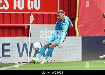 London, Großbritannien. 31 Aug, 2019. Richard Keogh von Derby County in Aktion während der efl Sky Bet Championship Match zwischen Brentford und Derby County bei Griffin Park, London, England am 31. August 2019. Foto von Ken Funken. Nur die redaktionelle Nutzung, eine Lizenz für die gewerbliche Nutzung erforderlich. Keine Verwendung in Wetten, Spiele oder einer einzelnen Verein/Liga/player Publikationen. Credit: UK Sport Pics Ltd/Alamy leben Nachrichten Stockfoto