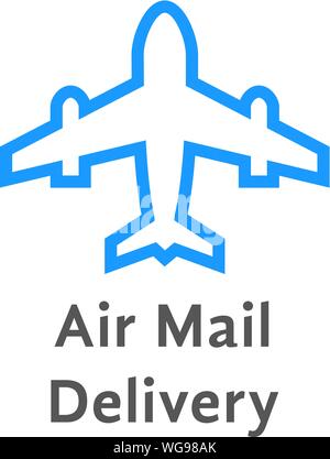 Einfach Air Mail Lieferung Logo auf weissem Stock Vektor