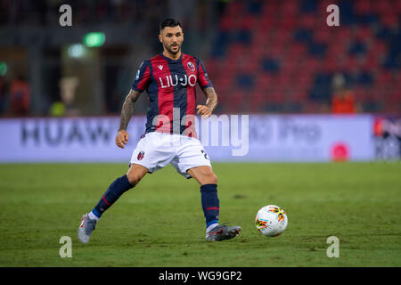 Roberto Soriano (Bologna) während Erie der Italienischen eine "Übereinstimmung zwischen Bologna 1-0 Spal an Renato Dall Ara Stadium am August 30, 2019 in Bologna, Italien. (Foto von Maurizio Borsari/LBA) Stockfoto