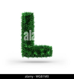 Großbuchstaben grün und Ökologie Font. Schreiben L. 3D-Rendering Stockfoto