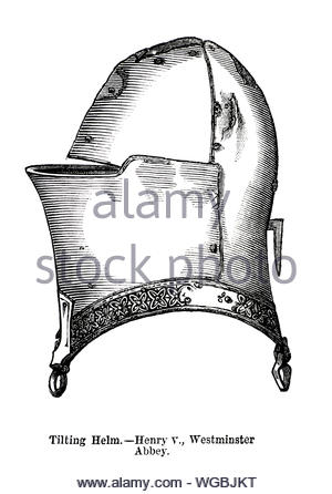 Kippen Helm Henry V, Jahrgang Illustration von 1884 Stockfoto