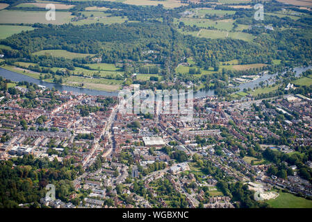 Eine Luftaufnahme von Henley on Thames, South East England, Großbritannien Stockfoto