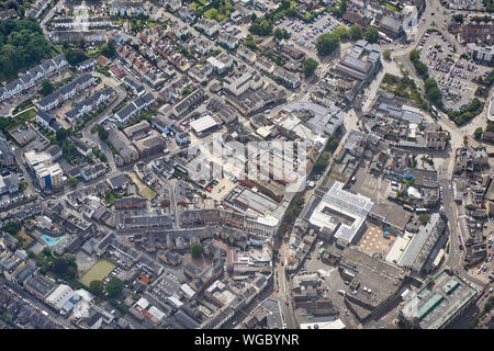 Eine Luftaufnahme von Newton Abbot, Devon, Südwest-England, Großbritannien Stockfoto