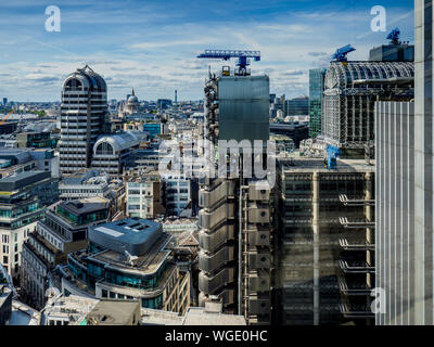 Der Londoner City View einschließlich der Lloyds London Gebäude Stockfoto