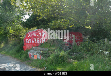 Cofiwch Dreweryn Denkmal am 1. September 2019 Stockfoto