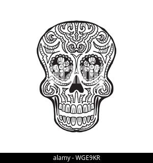 Calavera skizziert - Dia de los Muertos Stock Vektor
