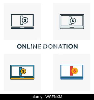 Online Spenden übersicht Symbol. Thin Line Element aus Crowdfunding icons Collection. UI und UX. Pixel Perfect online Spende Symbol für Web Design, Apps Stock Vektor