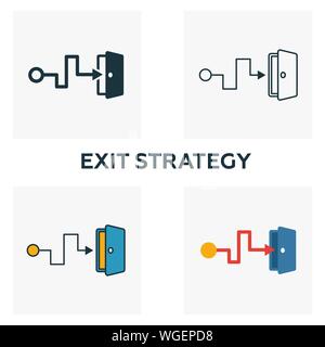 Exit Strategie umreißen Symbol. Thin Line Element aus Crowdfunding icons Collection. UI und UX. Pixel Perfect Exit Strategie Symbol für Web Design, Apps Stock Vektor