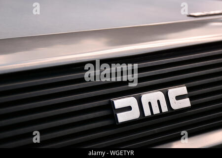Nahaufnahme Detail von einem De Lorean Sportwagen an einem Auto Show in Großbritannien Stockfoto