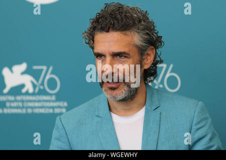 Italien, Lido di Venezia, 1. September 2019: Argentinos Schauspieler Leonardo Sbaraglia im PHOTOCALL "Wasp Network" während der 76. Filmfestival von Venedig Stockfoto