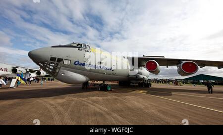 Ukrainische Luftwaffe Iljuschin Il-76 'Offen' auf Static Display an der Royal International Air Tattoo 2019 Stockfoto