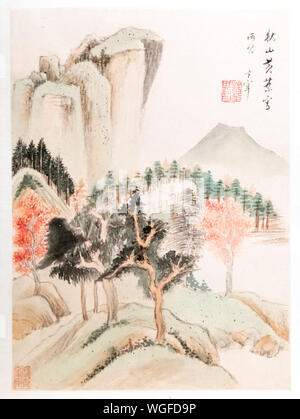 Mountain Villa von BaoHua von Dong Qichang (1555-1636), Ming Dynastie datiert 1620-1625 Stockfoto