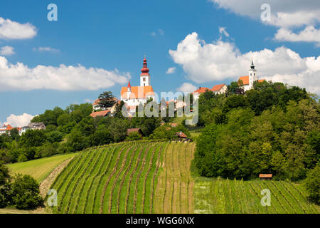 Stadt Straden und Weinberge in der Steiermark, Österreich Stockfoto