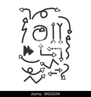 Abstrakte Bürste die Pfeile in der Hand gezeichneten Stil für Konzept Design doodle Illustration vektor Vorlage Stock Vektor