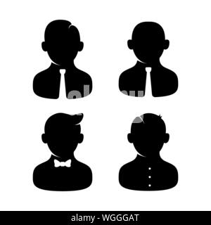 Menschen Silhouetten Symbol Vektor Bild Design. Menschen Symbol in trendigen Flat Style auf hellen Hintergrund einstellen Stock Vektor