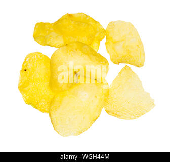 Mehrere Chips auf weißem Hintergrund Stockfoto