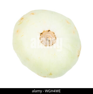 Pattypan weiß Squash auf weißem Hintergrund Stockfoto