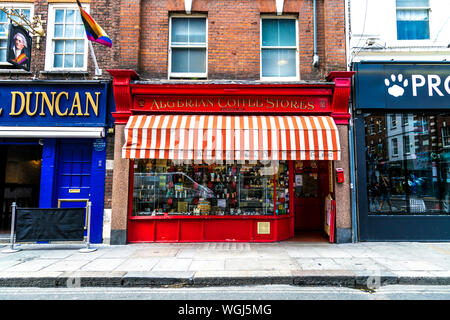 Algerische Kaffee Stores in Soho, London, UK Stockfoto