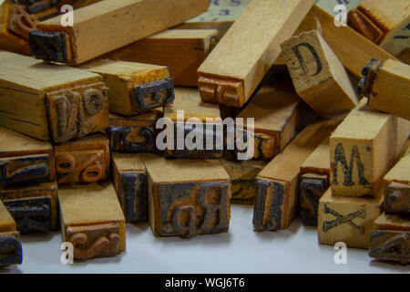 Altmodisch Brief - drücken Sie Stempel Bild Stockfoto