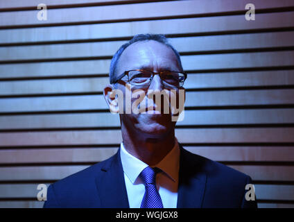 Dresden, Deutschland. 01 Sep, 2019. Jörg Urban, Spitzenkandidat der AfD während der Landtagswahl in Sachsen. Kredite: Jan Woitas/dpa/Alamy leben Nachrichten Stockfoto