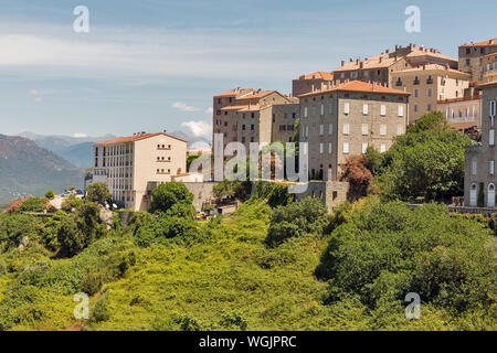 Beeindruckenden mittelalterlichen Bergdorf Sartene in Korsika, Frankreich. Stockfoto