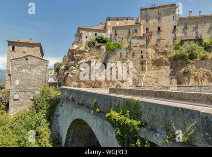 Beeindruckenden mittelalterlichen Bergdorf Sartene in Korsika, Frankreich. Stockfoto